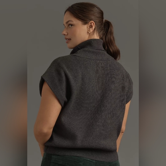 Anthropologie Maeve Mock-Neck Muscle Sweater Vest - Picture 6 of 11